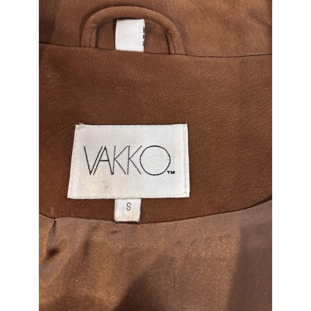 Vintage Vakko Leather Fringe Western Jacket Womens S Brown Western Cowgirl - Picture 3 of 15